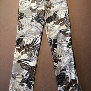 Chico's Black and Brown Patterned Straight Leg Pants